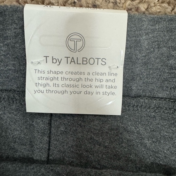 Talbots Grey Heather Pull-on Casual Straight Knit Pants, NWT, XL - Picture 2 of 7